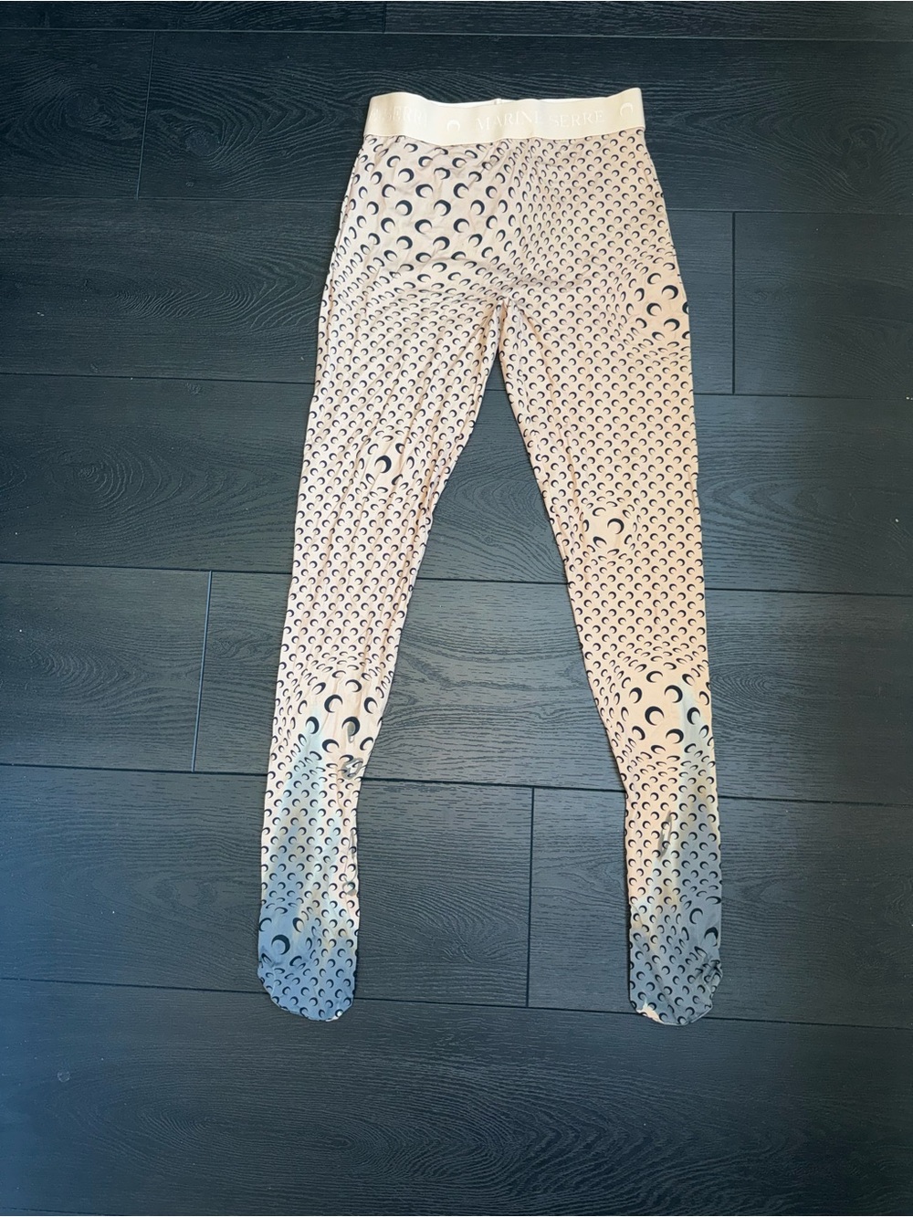 Marine Serre Beige Crescent Moon Print Leggings